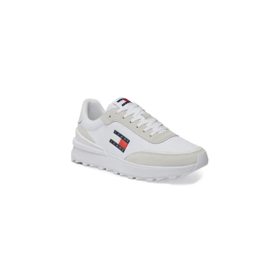 Tommy Hilfiger Jeans men’s white sneaker with red and blue stripe