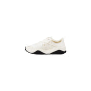 Off-White Women Gold Lace Rubber Sneakers with black sole and gold accents