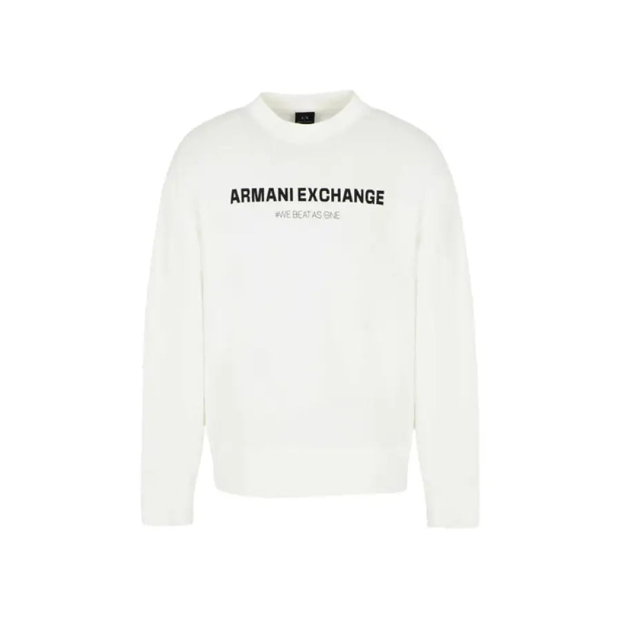 Armani Exchange men’s white sweater - stylish urban style clothing with arm exchange logo