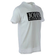 White John Richmond T shirt featuring a black logo on the front
