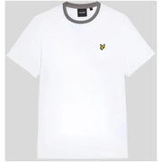 White T shirt with gray trim showcasing a clean, modern design suitable for casual wear