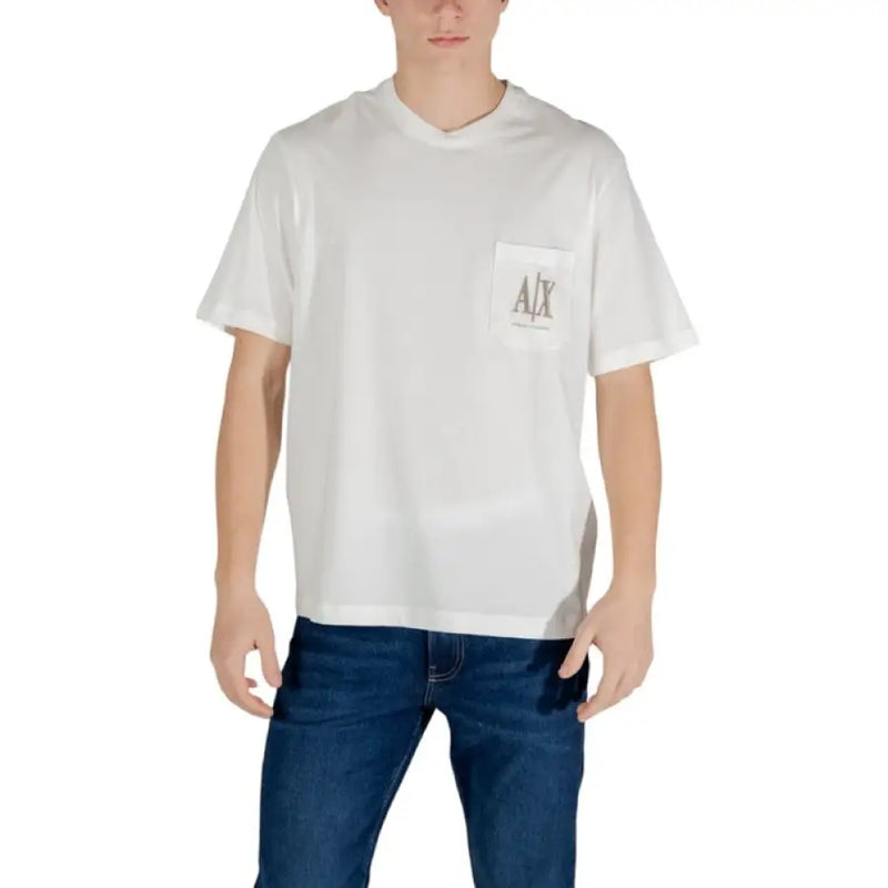 White T-shirt with pocket from Armani Exchange Men’s Black Cotton T-Shirt product