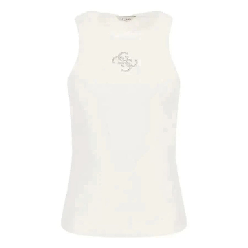 Guess women undershirt, white tank top with silver logo