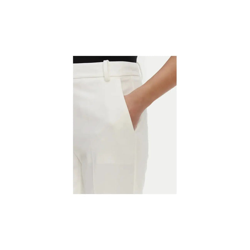 White viscose blend tailored trousers for women by Pinko featuring a clean design and matching belt loop