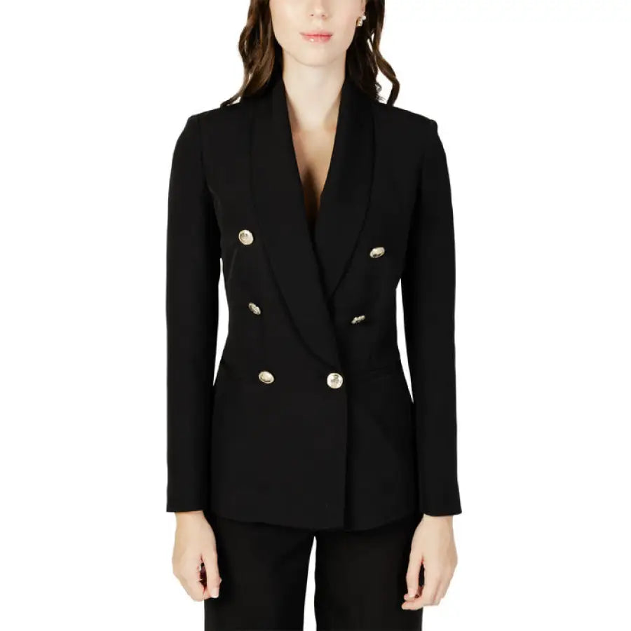 Urban style woman in a black Silence Women Blazer Jacket - modern clothing