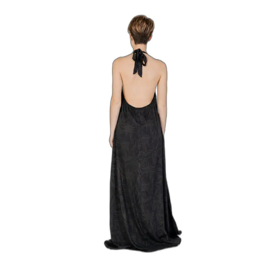 Stylish urban woman in Desigual black dress with bow - Desigual Women Dress