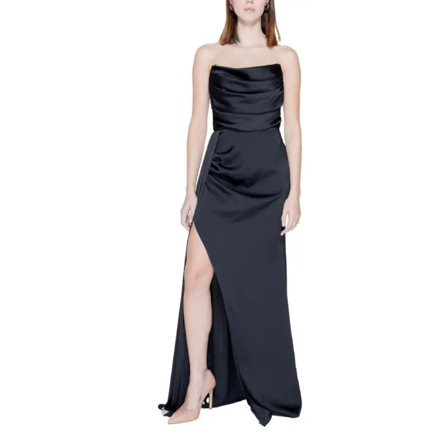 Woman in a stylish urban black dress from Silence - Silence Women Dress collection