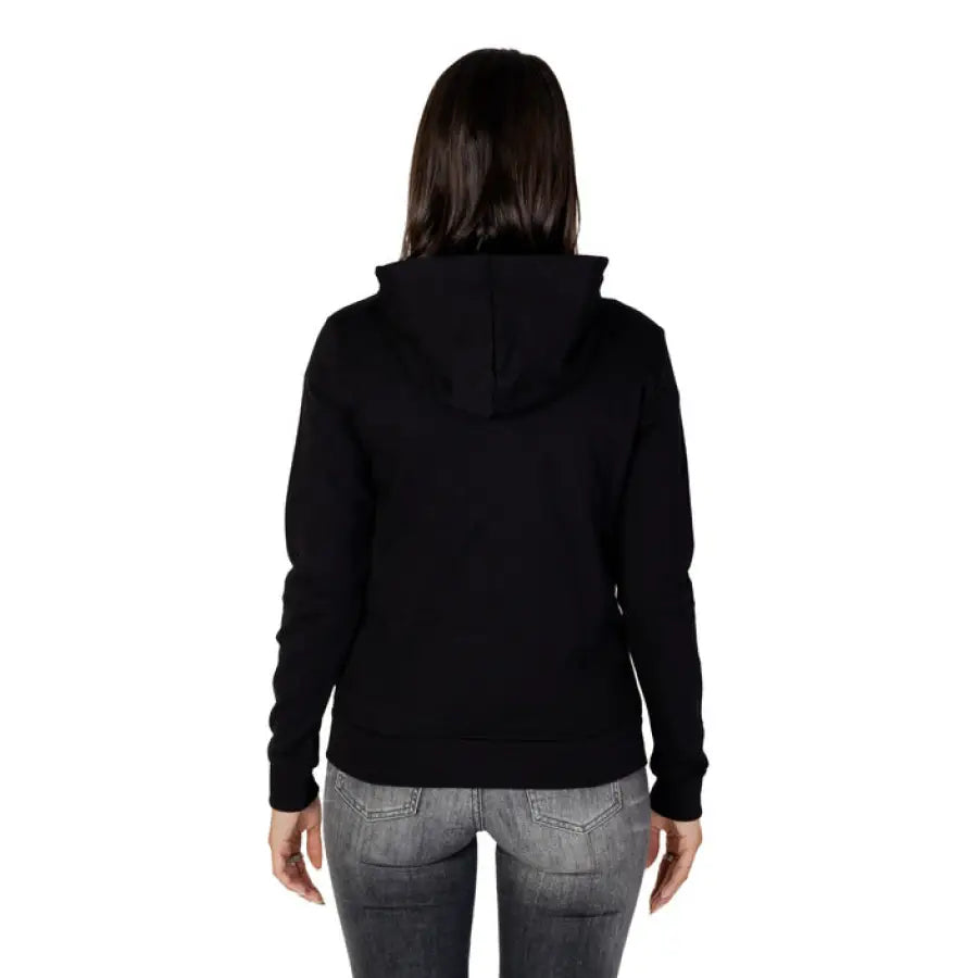 Armani Exchange women in black hoodie jacket for Armani Exchange Women Sweatshirts
