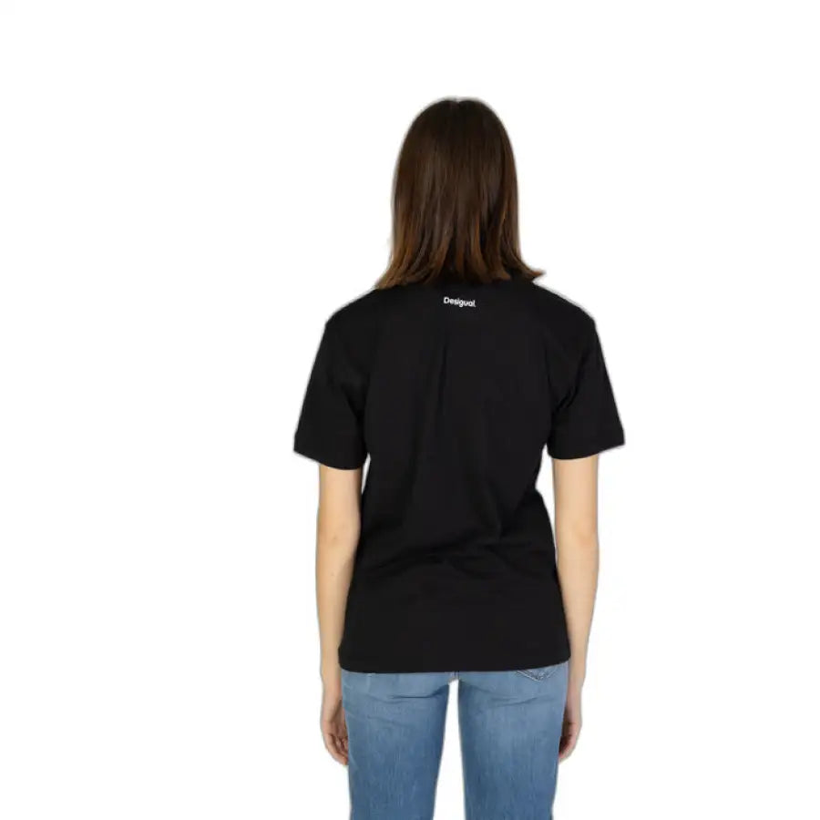 Desigual Women’s T-Shirt with ’PERSON’ text - Stylish Black Top