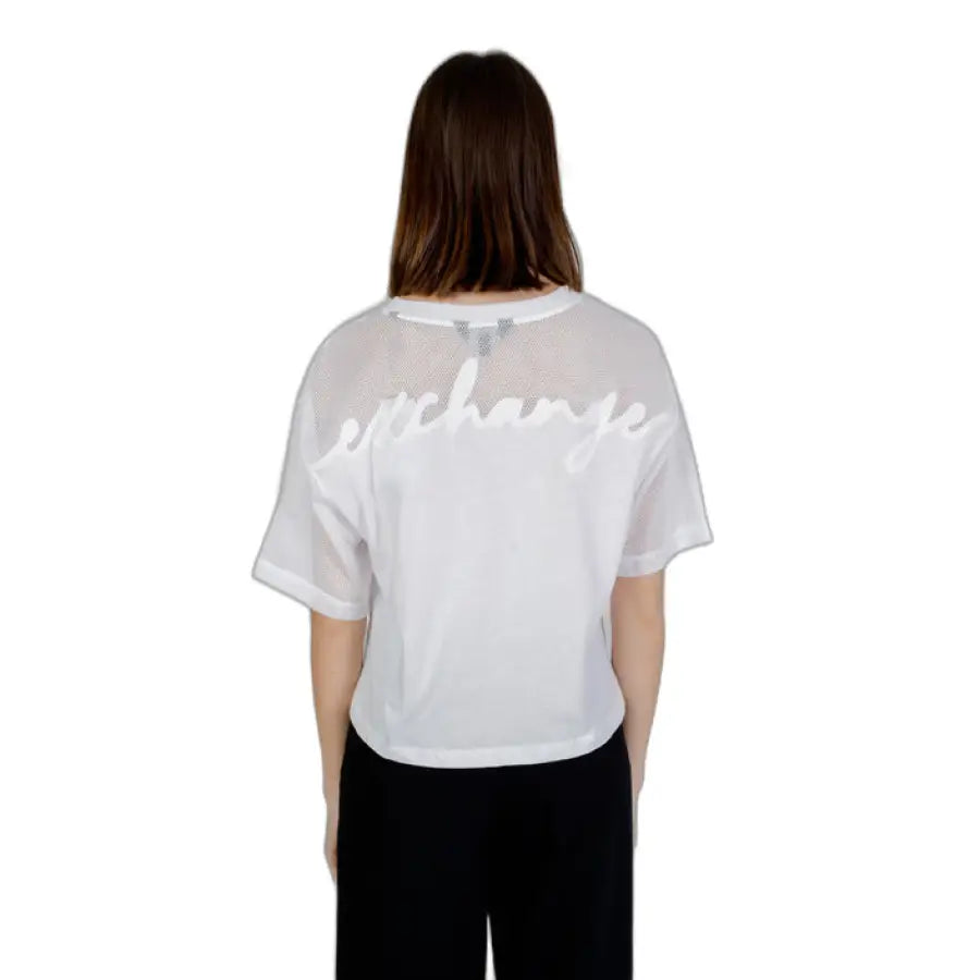 Armani Exchange women’s T-shirt with ’love’ print on white shirt