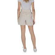 B.young Women’s Cotton Shorts with Laces in Beige displayed on a neutral background