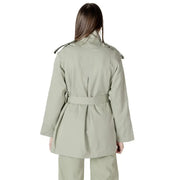 Women’s Belted Sage Green Trench Coat showcasing timeless style and elegant design