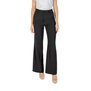 Women’s black high-waisted wide-leg trousers from Rinascimento for fall winter season