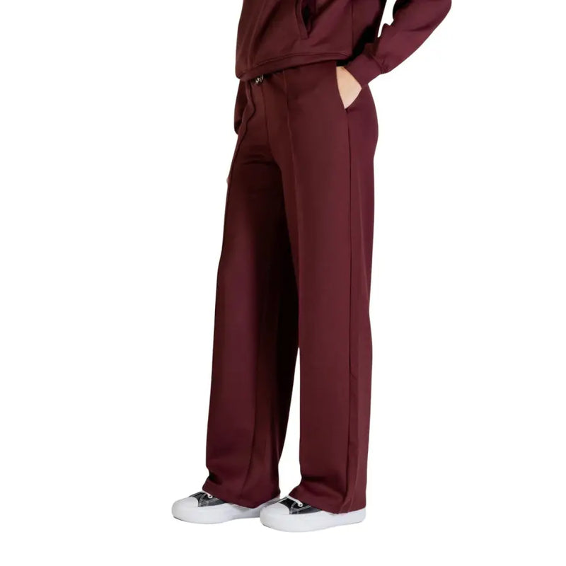 Pantalons Bordeaux Polyester Elasthanne Automne Hiver