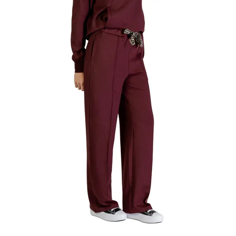 Pantalons Bordeaux Polyester Elasthanne Automne Hiver
