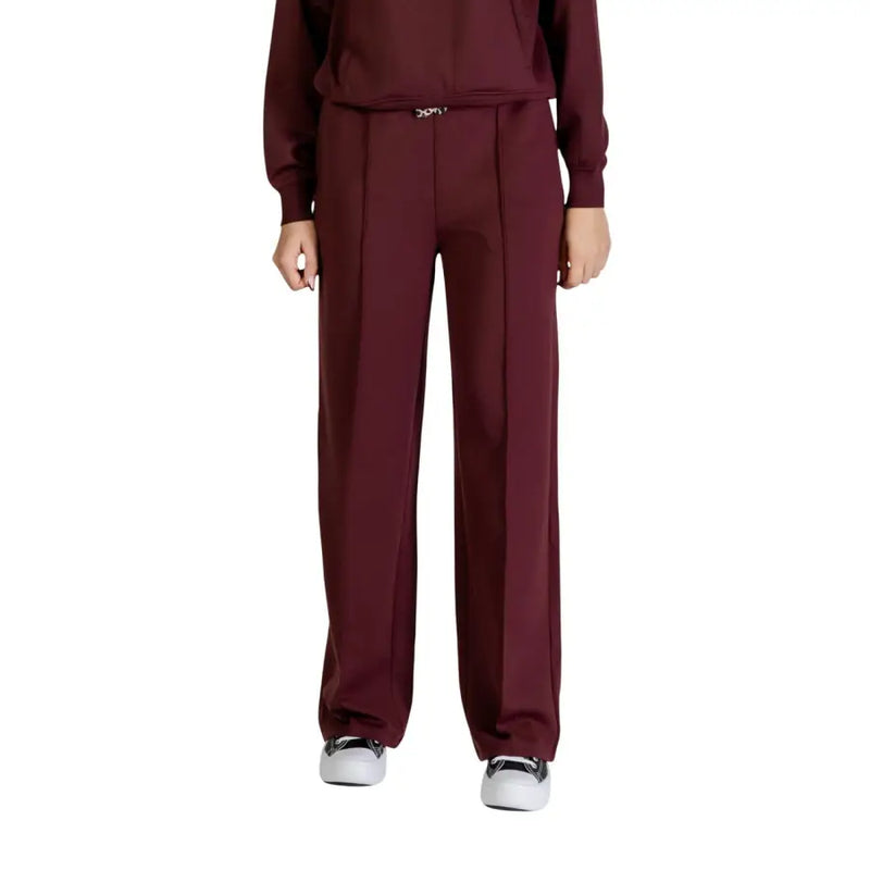 Pantalons Bordeaux Polyester Elasthanne Automne Hiver