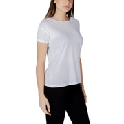 Women’s white short-sleeve cotton T-shirt with round neck from Armani Exchange