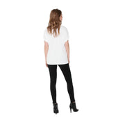 Women’s white short sleeve viscose blend t-shirt with relaxed fit and soft fabric suitable for casual wear
