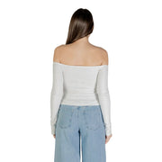 Womens white off the shoulder long sleeved top made from soft fabric perfect for casual and formal occasions