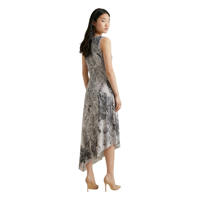 Desigual Grey Print Sleeveless Dress