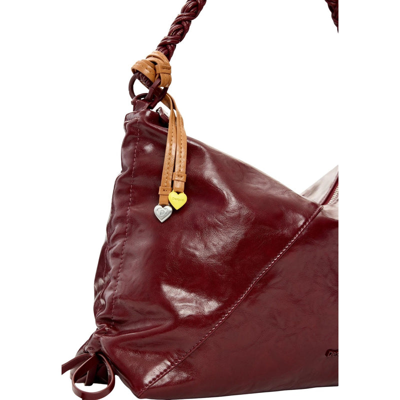 Desigual Bordeaux Polyester Handbag with Zip Pocket