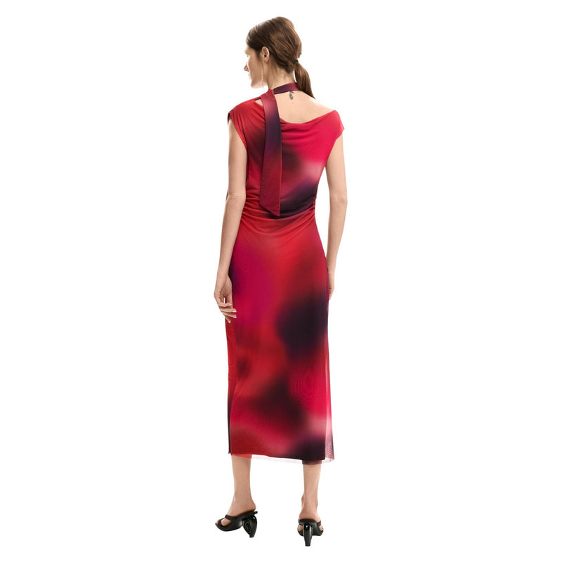 Desigual Fuchsia Sleeveless Boat Neck Dress for Women