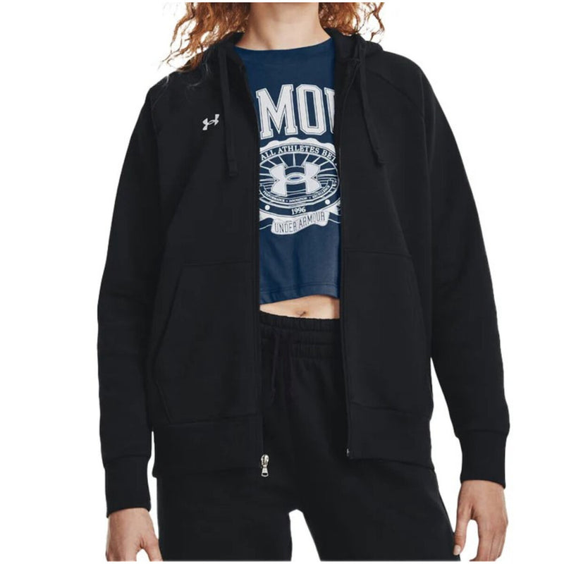 Under Armour Women's Black Hooded Sweatshirt with Front Pockets