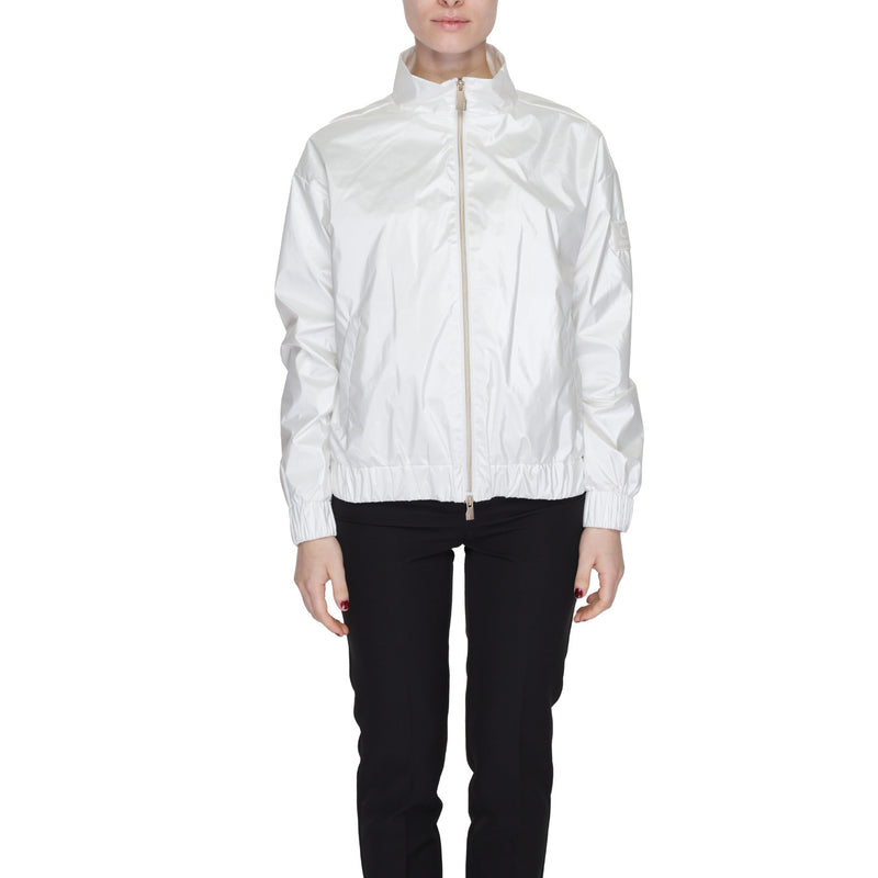 Suns Women Jackets White Polyester with Zip and Front Pockets (blousons en polyester blanc avec fermeture éclair et poches avant)