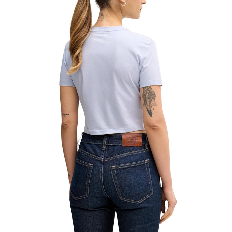 Calvin Klein Jeans Femme T-shirt en coton imprimé lilas