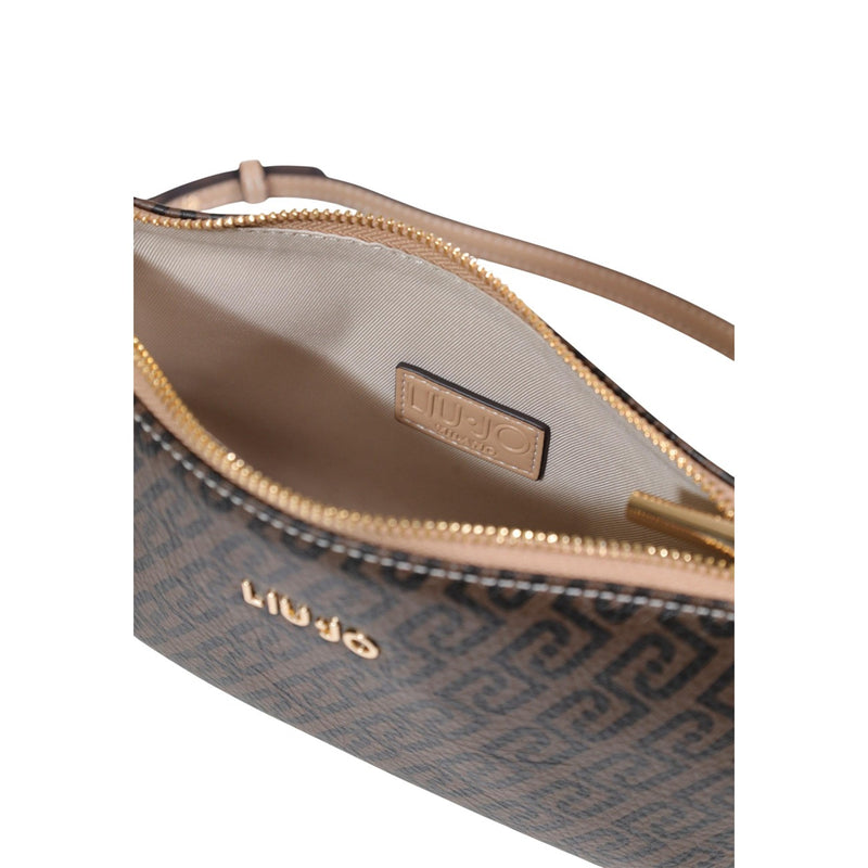 Liu Jo Brown Polyurethane Zip Bag with Inside Pocket