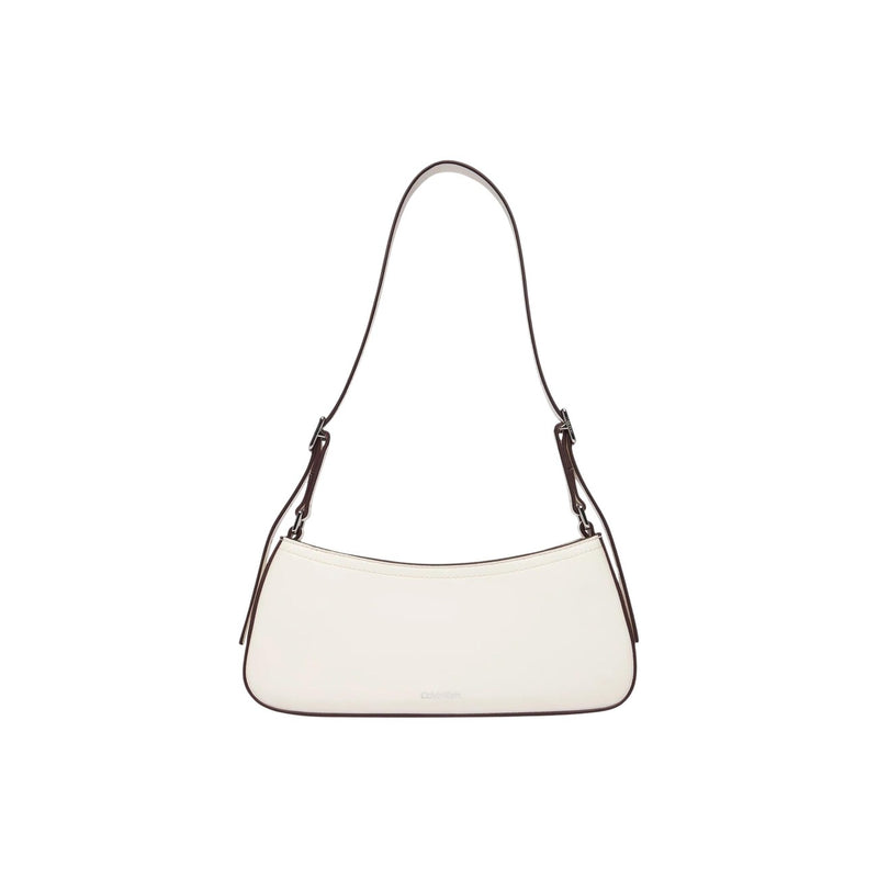 Calvin Klein White Women's Bag with Zip and Inside Pockets