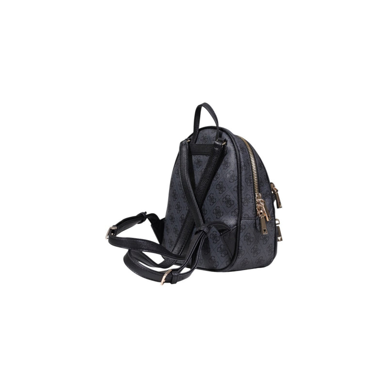 Sac à dos en polyuréthane gris Guess avec poches à fermeture éclair