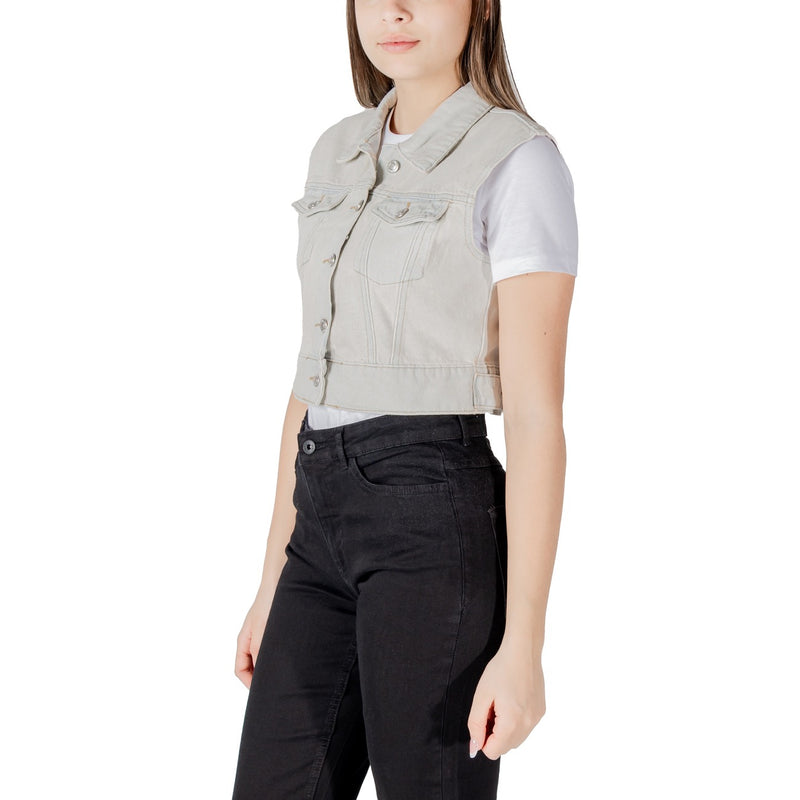 Gilet en denim gris clair