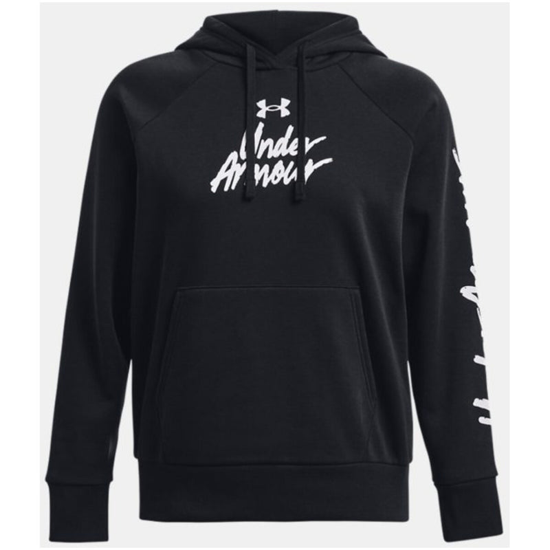 Under Armour Women's Black Hooded Sweatshirt Premium Cotton