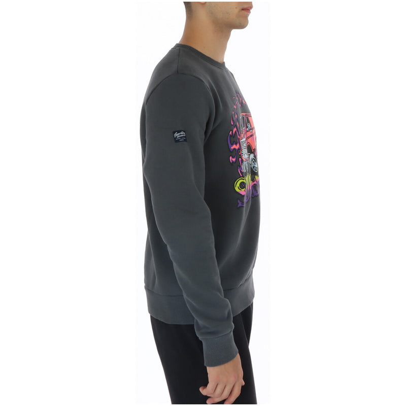 Superdry Men's Grey Printed Long Sweatshirt