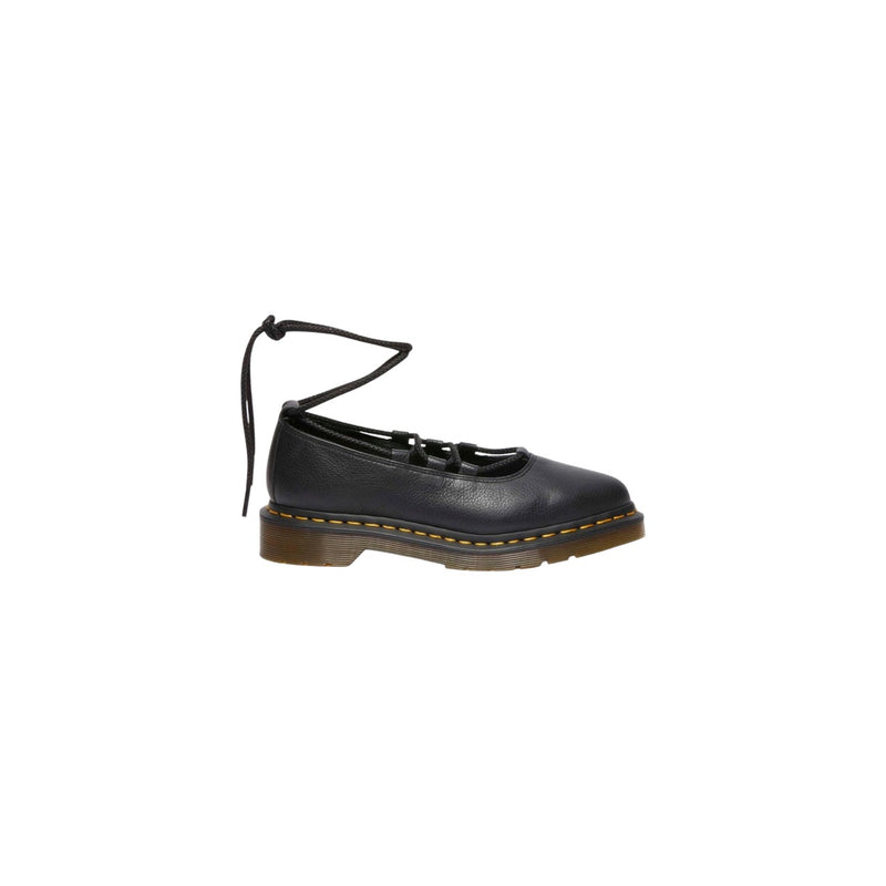 Martens Women Black Leather Slip On Shoes