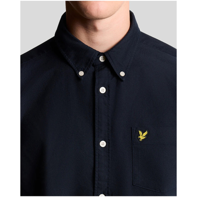 Lyle & Scott Bleu Chemise en coton à manches longues avec une seule poche