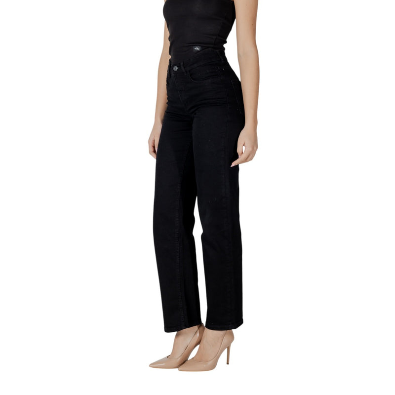 Jeans en coton stretch noir pour femmes Ichi