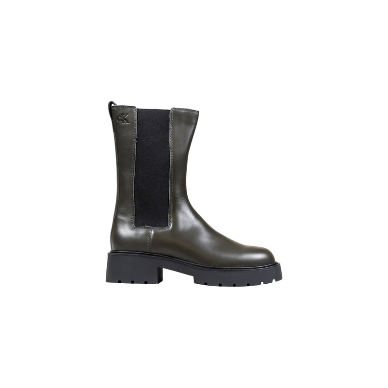 Calvin Klein Jeans Women Grey Leather Ankle Boots