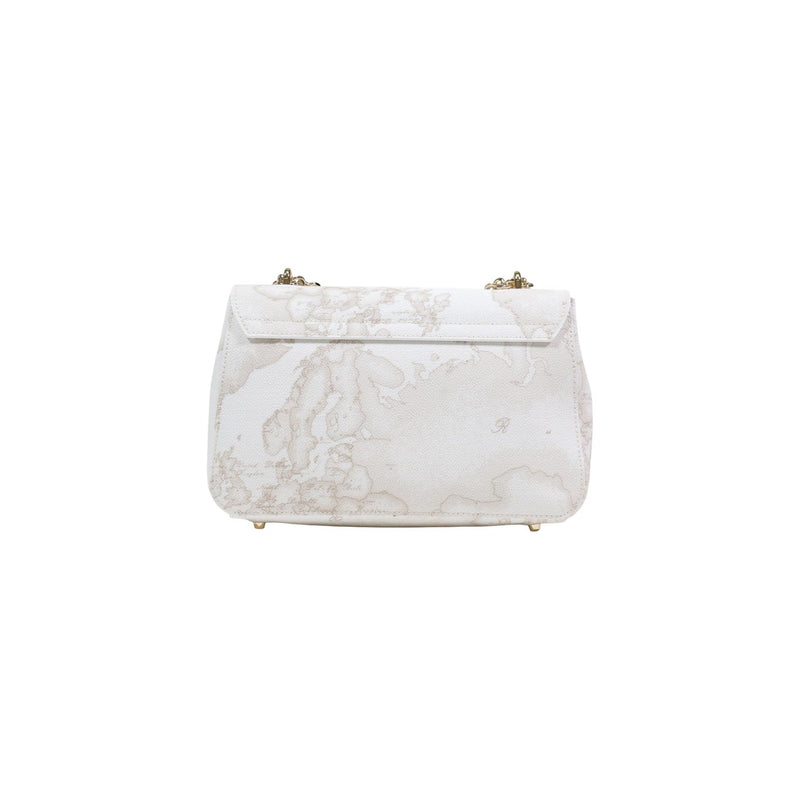 Alviero Martini Prima Classe White Print Bag with Clip