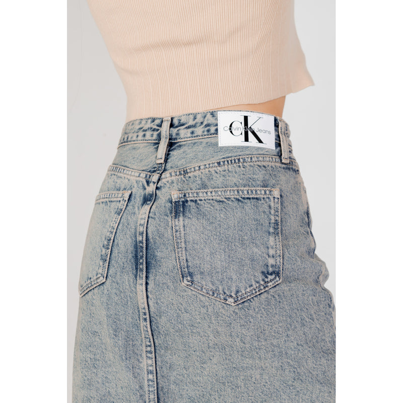 Calvin Klein Jeans Jupe bleue pour femme 100% coton
