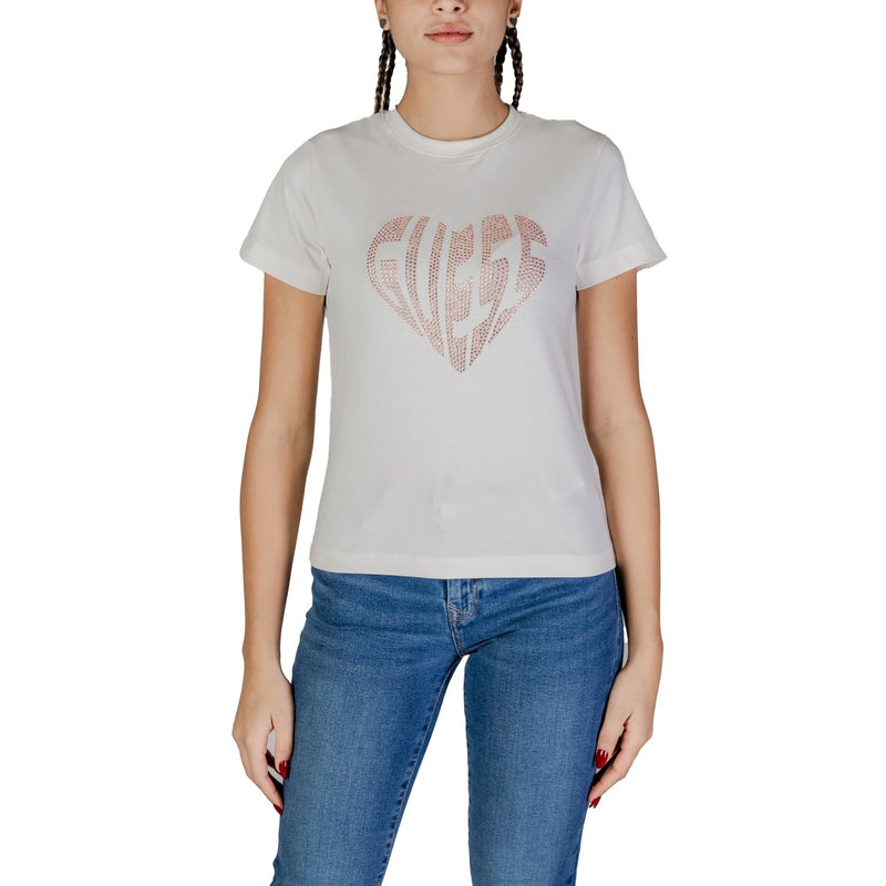 Guess Active Women's Short-Sleeve T-Shirt White with Print