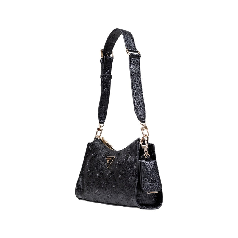 Guess Black Polyurethane Handbag with Zip Pockets
