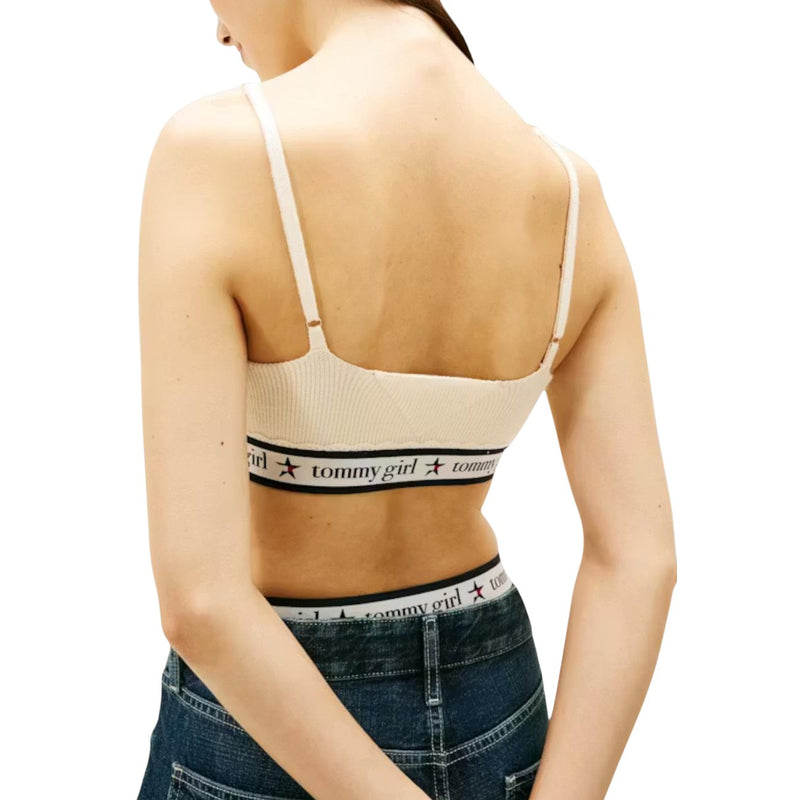 Tommy Hilfiger White Sleeveless V Neck Knit Top for Women (Top en tricot sans manches à col en V pour femmes)