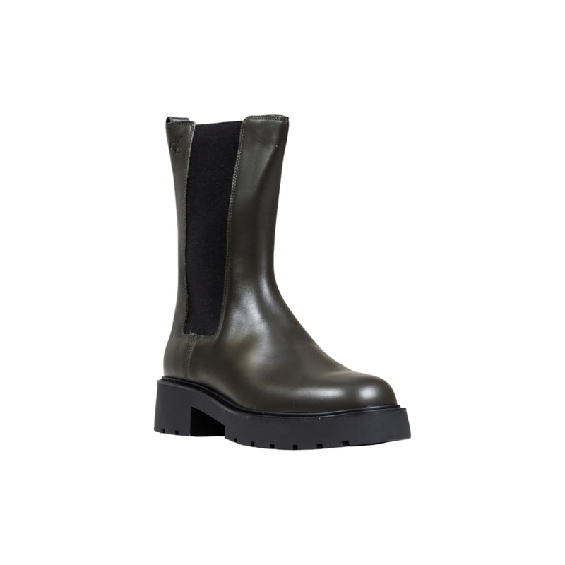 Calvin Klein Jeans Women Grey Leather Ankle Boots