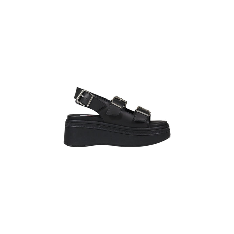 Tommy Hilfiger Black Leather Wedge Shoes for Women