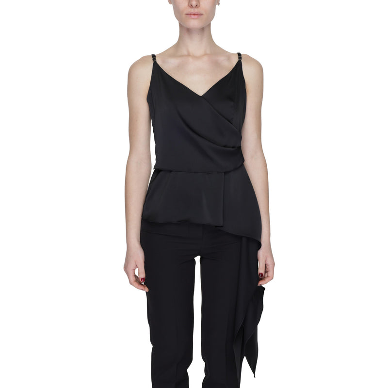 Black Silence Women Tank Top with Sweetheart Neckline