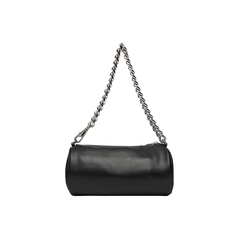 Tommy Hilfiger Black Faux Leather Handbag with Zip Pocket