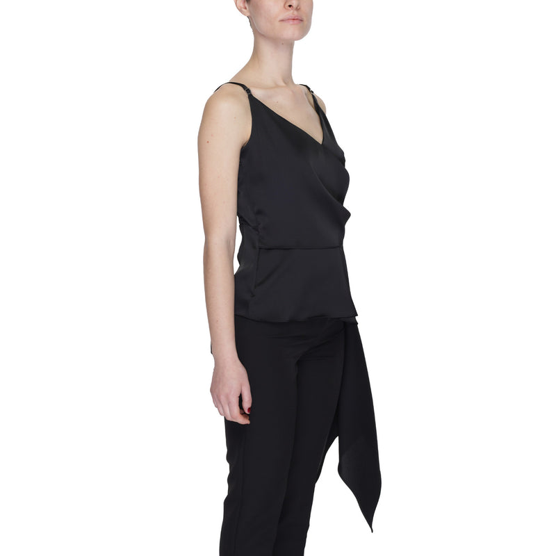 Black Silence Women Tank Top with Sweetheart Neckline