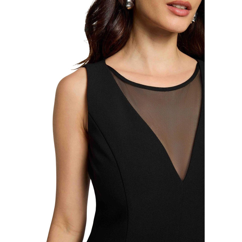 Black Sleeveless Round Neck Dress by Morgan De Toi